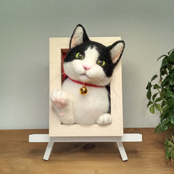 ほっこり癒しのミニねこ】キジ白猫 お座りver.【羊毛フェルト】【猫