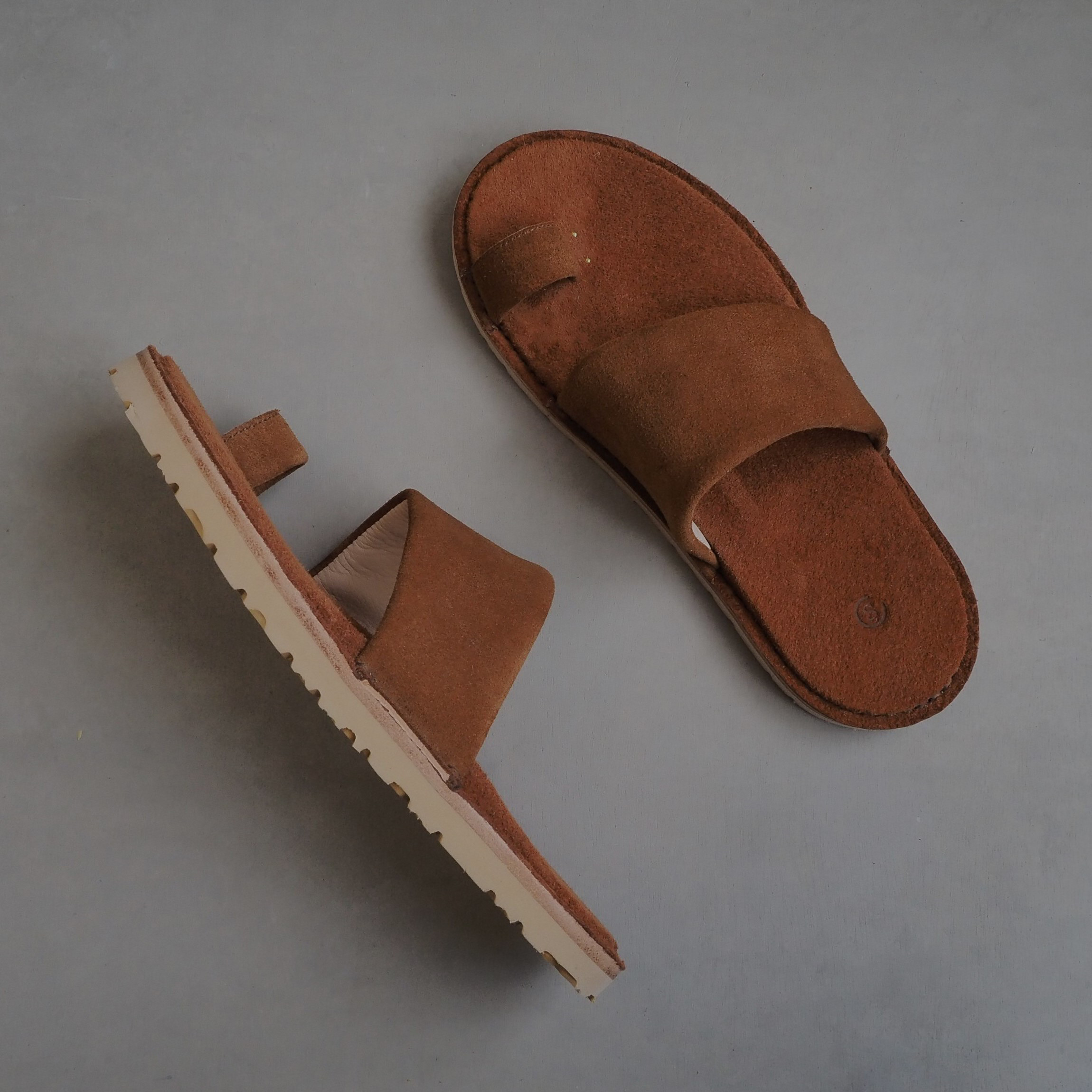 【受注製作】オーダーメイドレザーサンダル：「Ring」Brown Suede 28,050円