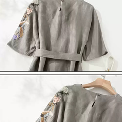 綿麻ー サマーセーター ミッドスリーブリネンセーター 通学通勤 綿 黒 卒業式 入学式 ポリエステル 七五三 フォーマ 6枚目の画像