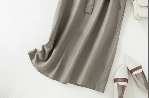 綿麻ー サマーセーター ミッドスリーブリネンセーター 通学通勤 綿 黒 卒業式 入学式 ポリエステル 七五三 フォーマ 3枚目の画像