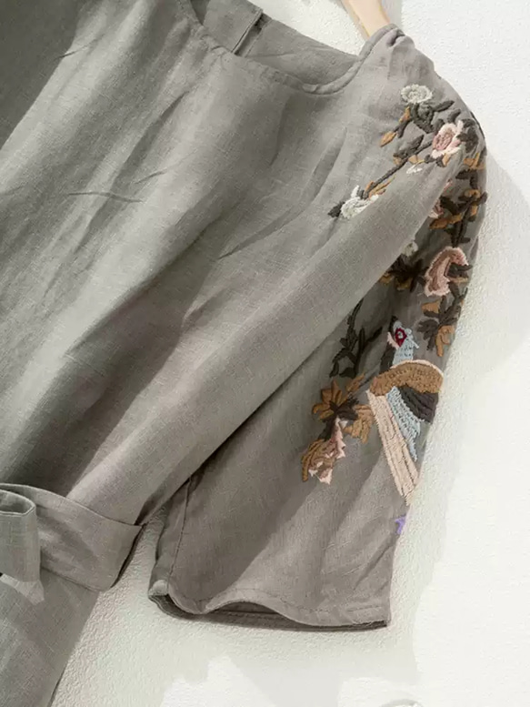 綿麻ー サマーセーター ミッドスリーブリネンセーター 通学通勤 綿 黒 卒業式 入学式 ポリエステル 七五三 フォーマ 7枚目の画像