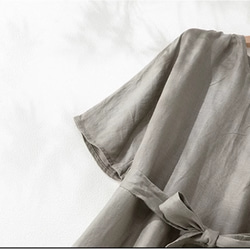 綿麻ー サマーセーター ミッドスリーブリネンセーター 通学通勤 綿 黒 卒業式 入学式 ポリエステル 七五三 フォーマ 8枚目の画像