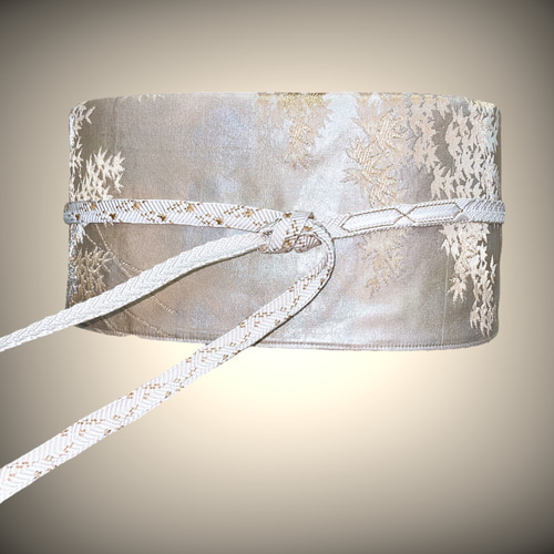 ウエスト 55〜75cm 金刺繍 煌めくサッシュベルト 帯リメイク 着物