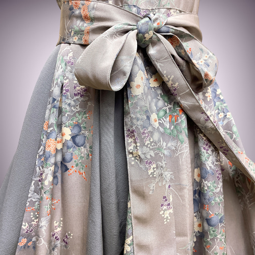 正絹 上質 フレアーワンピース 高級感 着物ワンピース L～2L 着物