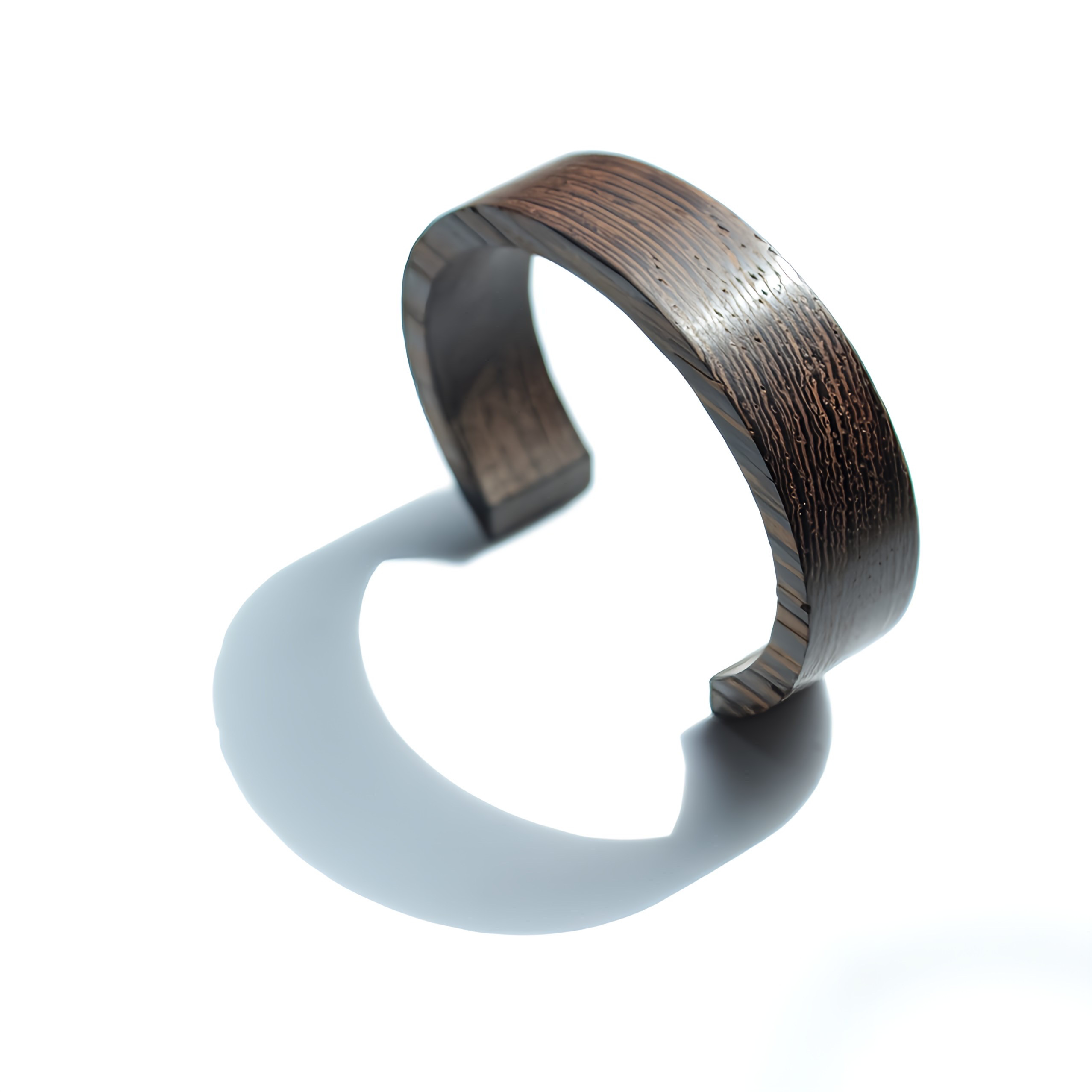 ウッドバングル_ウェンジ_木のバングル_木のアクセサリー_黒色_金属アレルギー対応