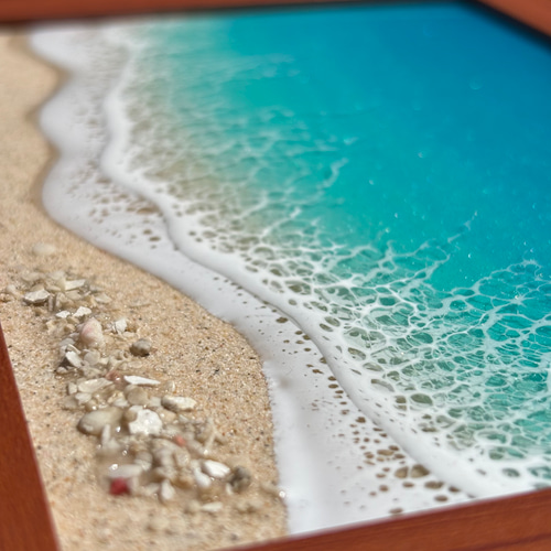 レジンアート オーシャンアート 2L判フォトフレーム 沖縄 珊瑚砂 南国
