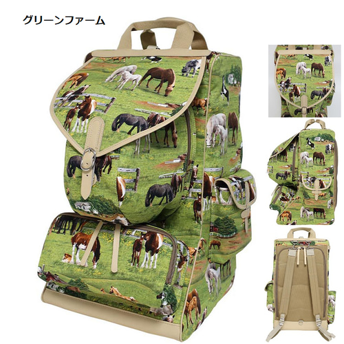 ヘルメットもプロテクターも全部収納 特大キャパの馬柄乗馬