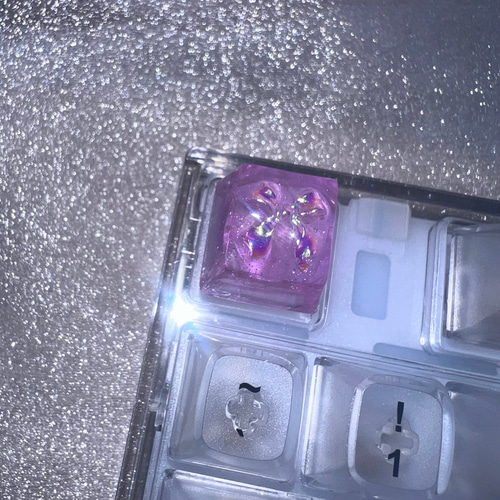 カスタムキーキャップ ちゅるんリボン カラフル レジンキーキャップ