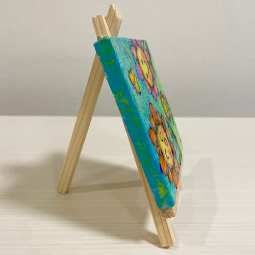 アクリル画 空想遊花＊パールゴールド S0号キャンバス 小さな