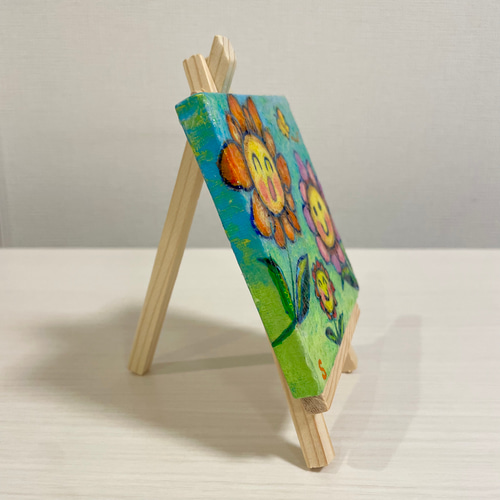 原画】【送料無料】小さい絵 アクリル絵の具 キャンバス 春 花