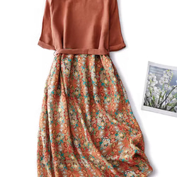 セット 夏の新作、旅行 ワンピース、レディース、 ゆったりおしゃれ シンプル 大人可愛い ゆった 2枚目の画像