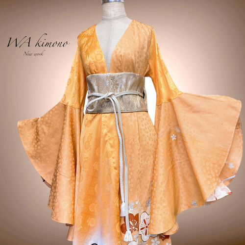 ドレープ袖 着物ガウン ドレスガウン 羽織 着物リメイク 演奏会 結婚式