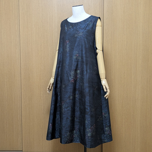 SOLD 着物リメイク ワンピース 大島紬 L〜LL ワンピース さら