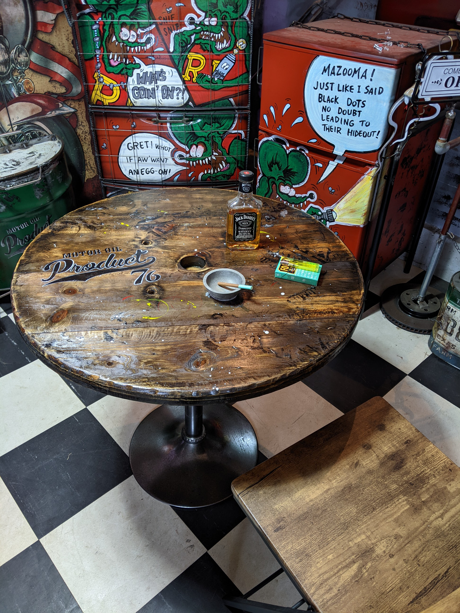 インダストリアルインテリア ガレージテーブル 回転テーブル K-Type #店舗什器 #アメリカンインテリア アメリカン