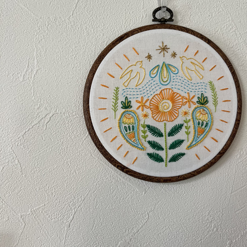 らくがき刺繍 刺繍フレーム 花まる ウォールステッカー・ウォールデコ