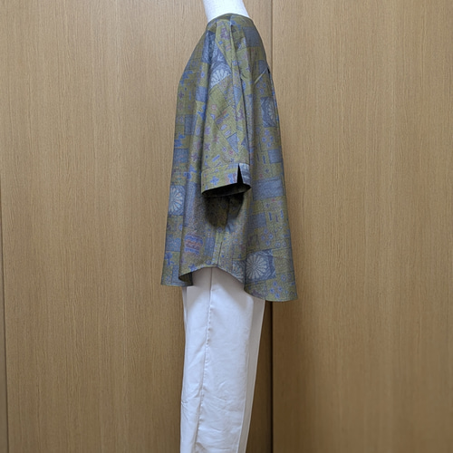 着物リメイク オーバーブラウス 大島紬 フリーサイズ ブラウス さら  