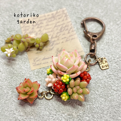 樹脂粘土 多肉植物のキーホルダー キーホルダー kotoriko garden 通販