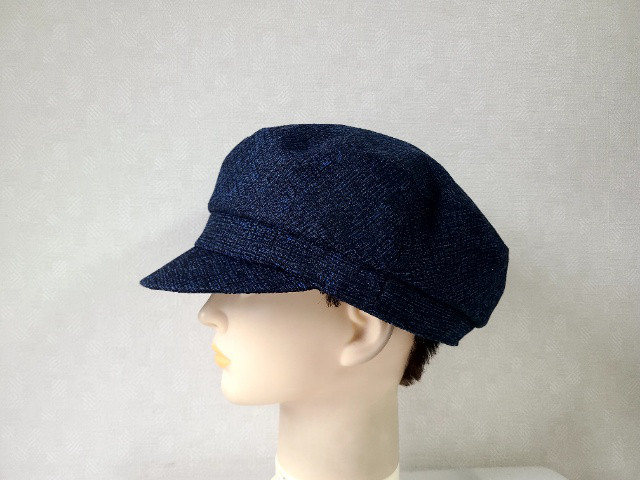 魅せる帽子☆【Creema 限定価格】〈受注製作〉シルクのキャスケット～ネイビー