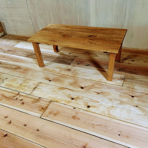 木製ローテーブル｜パイン材×蜜蝋仕上げ ローテーブル・リビング