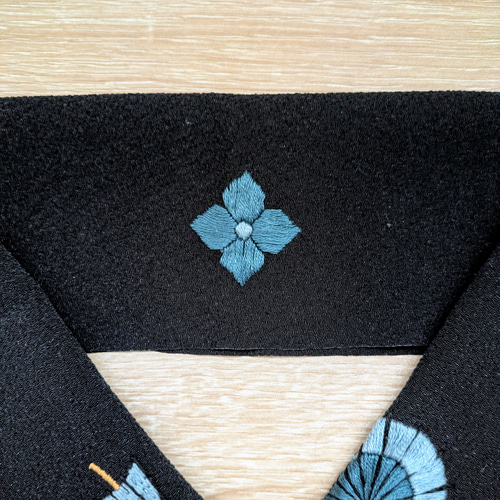 刺繍半衿(番傘青) 和装小物（帯・半襟） みーる/Mielmir 通販 19152229