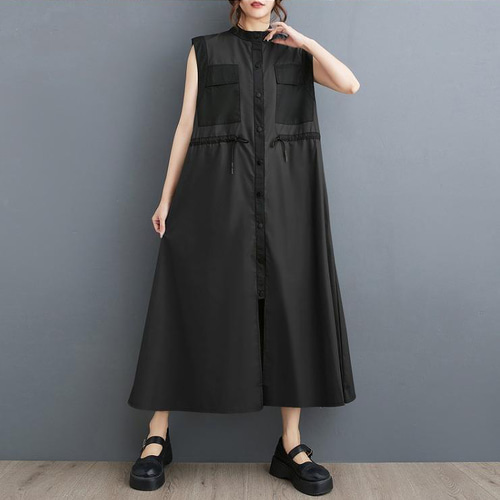 大きいサイズ レディース ロング　ワンピース　ノースリーブ　春夏 秋 新品 GOLDJAPAN 大きいサイズ レディース ワンピース ノースリーブ
