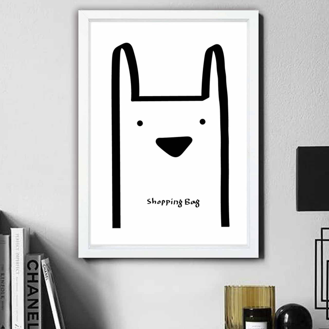 ショッピングバッグ　犬　お気に入り9600件突破　イラスト　ポスター　 アートポスター　アート/sei検索　2457