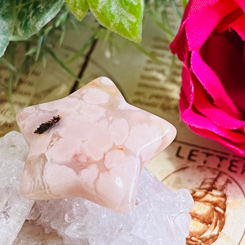 チェリーブロッサムアゲート✿ 桜カルセドニー　櫻瑪瑙　ルース　タンブル　原石 チェリーブロッサムアゲート✿ 櫻瑪瑙 桜カルセドニー 星型