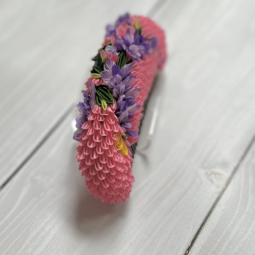 つまみ細工花櫛 藤と蝶 コーム hanahana千華 通販 19152726｜Creema