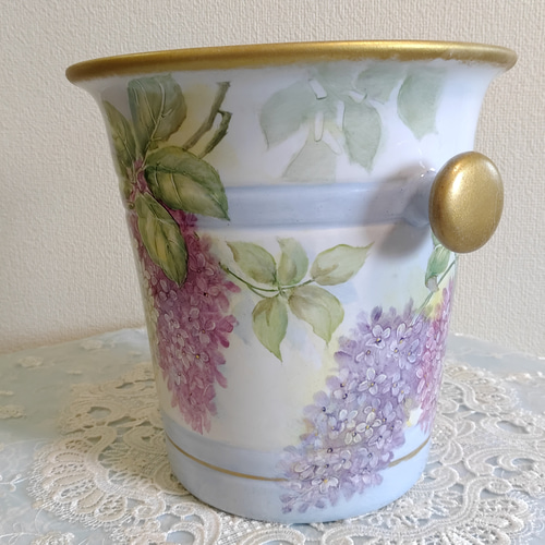 ♡プラント鉢カバー/ワインクーラー（ライラック）高さ20.5cm幅22cm