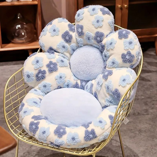 花柄フリースクッション 4カラー 座椅子 花形 フリース生地 柔らかい