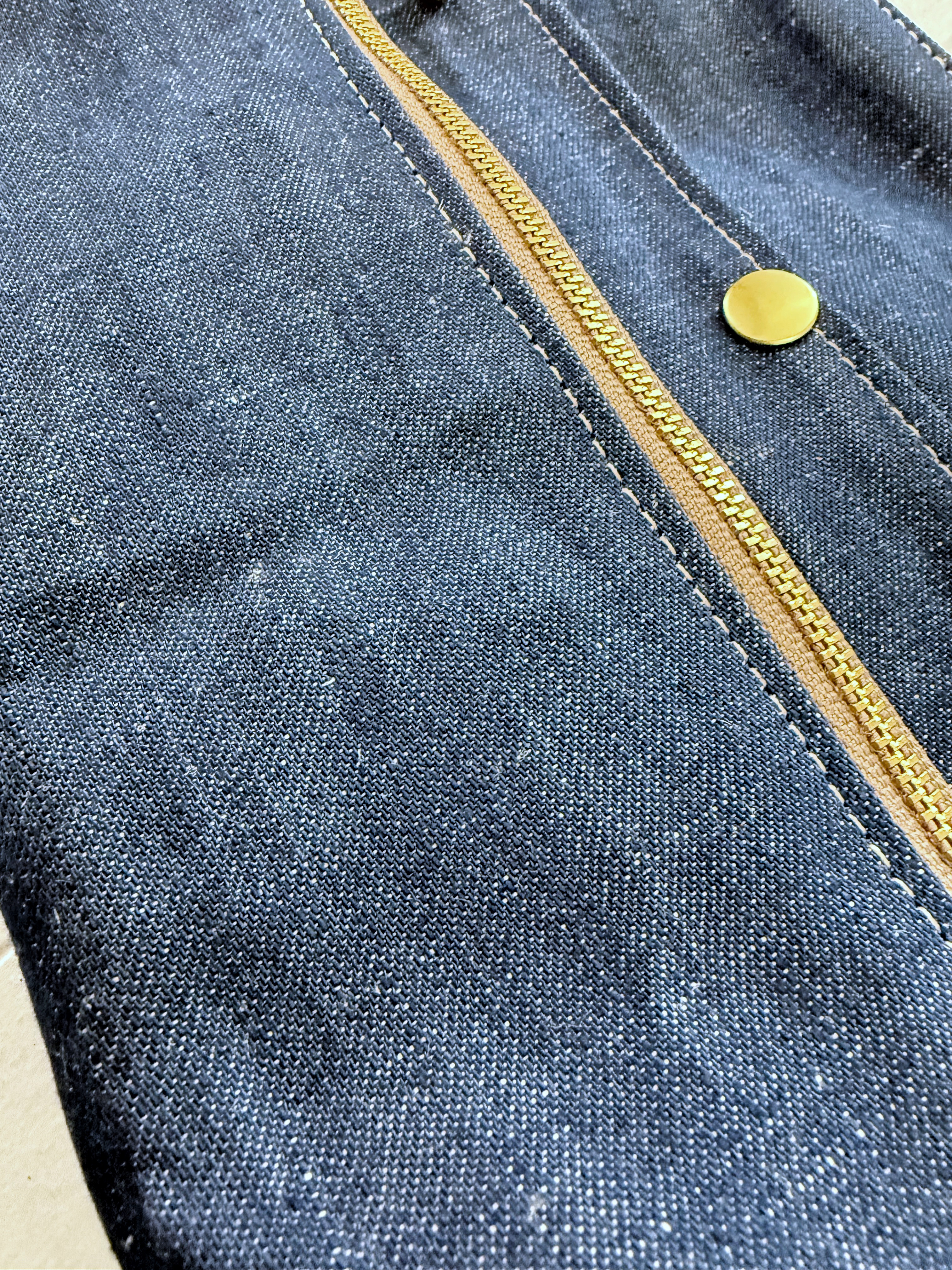 デニム 生地 本革 サコッシュ ボディバッグ ショルダー クラッチ ウエストポーチ