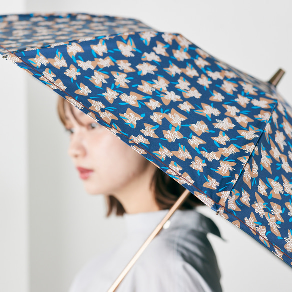 【晴雨兼用】coccaの日傘雨傘 elder flower  刺繍(折りたたみ)《TPS-1252-1》 9枚目の画像
