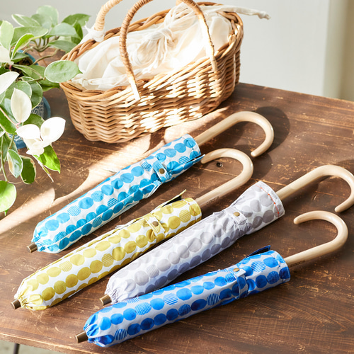 晴雨兼用】coccaの日傘雨傘 dot 刺繍(折りたたみ)《TPS-1254-1