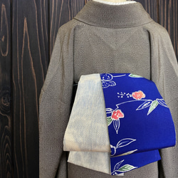 *着物反物*　染め結城紬と手織り結城紬　大人の兵児帯　半幅帯　長尺　ハンドメイド 着物反物* 染め結城紬と手織り結城紬 大人の兵児帯 半幅帯 長尺