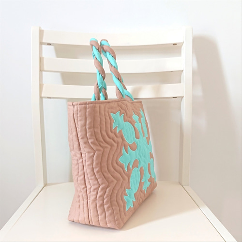 ハワイアンキルト バッグ パイナップル 2WAY ファスナー付 ハワイアン