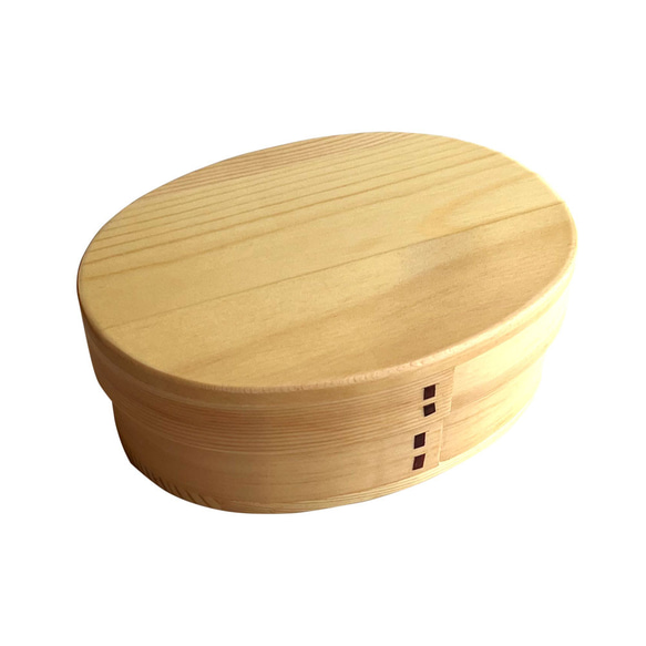 ＼スターターセット2025／  曲げわっぱ 小判小 弁当箱 箸 セット 500ml 白木 うるし塗り ランチボックス 8枚目の画像