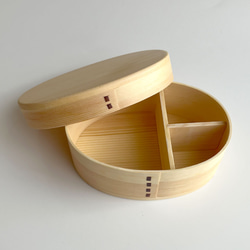 ＼スターターセット2025／  曲げわっぱ 小判小 弁当箱 箸 セット 500ml 白木 うるし塗り ランチボックス 4枚目の画像