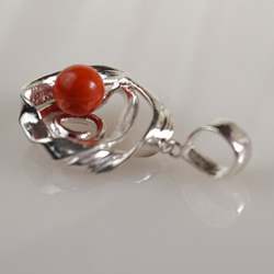 silver 珊瑚 ペンダントトップ 5枚目の画像