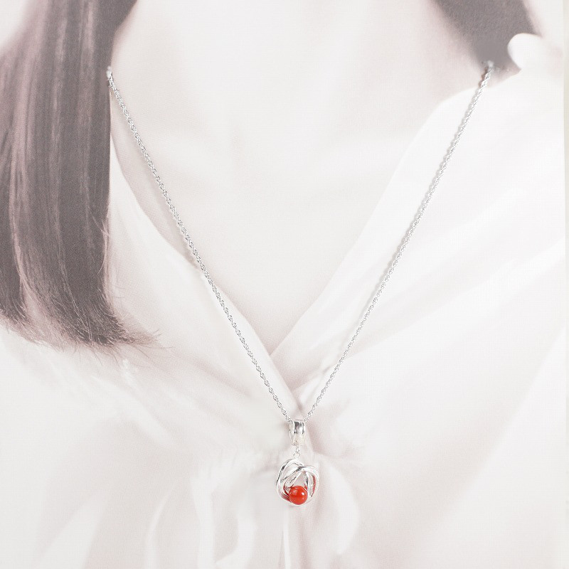 silver 珊瑚 ペンダントトップ