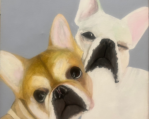 ペット似顔絵オーダー 犬 猫 フレンチブルドッグ 絵画 アトリエR's