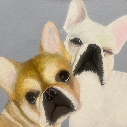 犬、猫、ペットの似顔絵オーダー ペット似顔絵オーダー 犬 猫 フレンチブルドッグ 絵画 アトリエR's