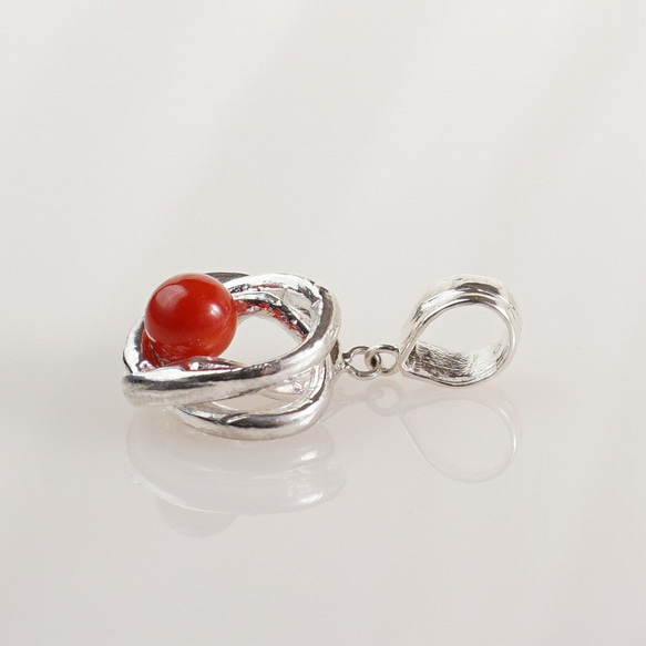 silver 珊瑚 ペンダントトップ 6枚目の画像