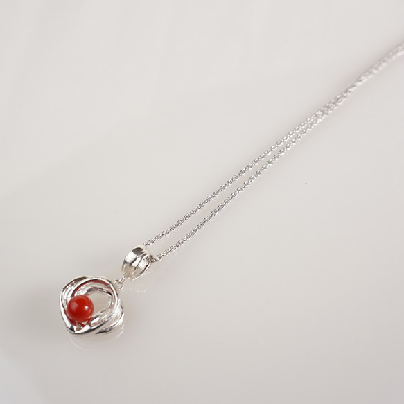 silver 珊瑚 ペンダントトップ 10枚目の画像