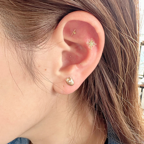 耳つぼジュエリーシール ビジュー ハート キラキラ パール シェル 金属