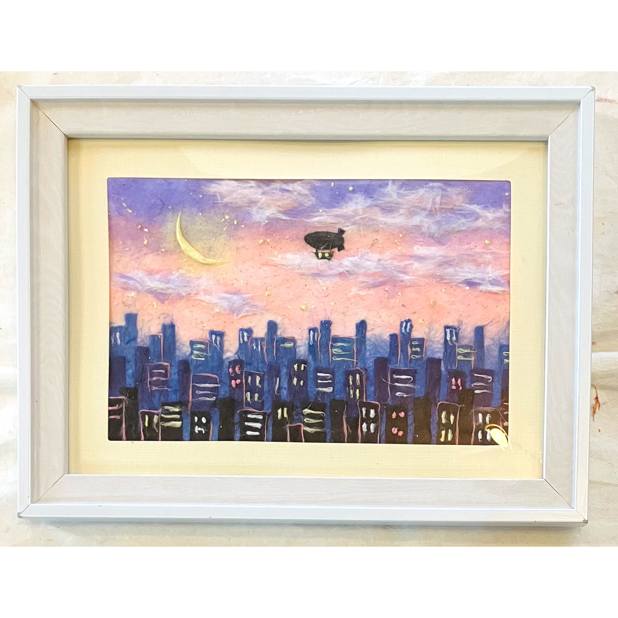 【ちぎり絵】「幻想-夕暮れ」　ハンドメイド　(P 10サイズ)　暮らしに彩りを 10サイズ)　暮らしに彩りを 【ちぎり絵】「幻想-夕暮れ」　ハンドメイド　(P