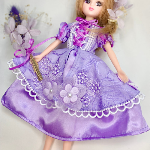 リカちゃん用紫ドレス おもちゃ・人形 Mi-Net. 通販 19153899｜Creema
