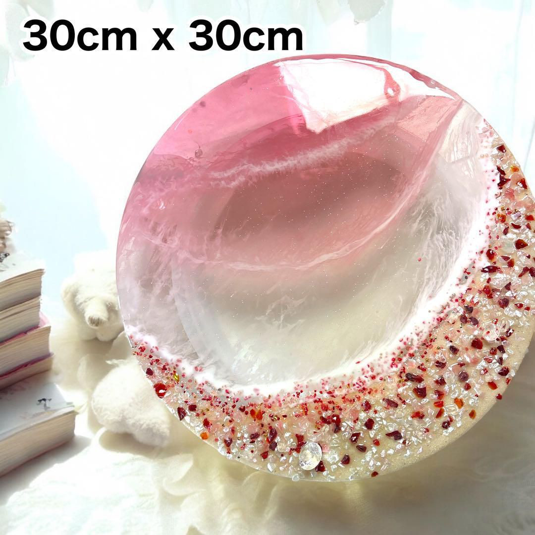 海アートレジンアート　オーシャンアート 30cm 月　クリスタル海岸