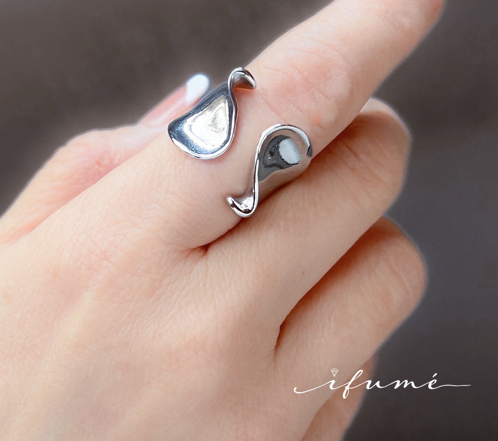 【ifumé】Drape Ring フリーサイズ サージカルステンレス 金属アレルギー対応