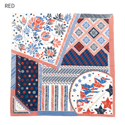 ＜シルクスカーフ＞【the PORT by marca】EMBROIDERY(FMQ-162) シルクツイル RED 3枚目の画像