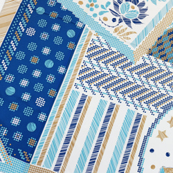 ＜シルクスカーフ＞【the PORT by marca】EMBROIDERY(FMQ-162) シルクツイル BLUE 4枚目の画像